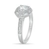 Thumbnail Image 5 of 0.69 CT. T.W. Baguette and Round Diamond Octagonal Frame Vintage-Style Bridal Set in 10K White Gold