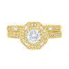 Thumbnail Image 2 of 0.69 CT. T.W. Baguette and Round Diamond Octagonal Frame Vintage-Style Bridal Set in 10K Gold