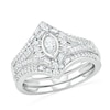 Thumbnail Image 0 of 0.69 CT. T.W. Multi-Shape Diamond Chevron Split Shank Bridal Set in 10K White Gold