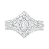 Thumbnail Image 1 of 0.69 CT. T.W. Multi-Shape Diamond Chevron Split Shank Bridal Set in 10K White Gold