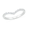 Thumbnail Image 1 of 0.145 CT. T.W. Baguette and Round Diamond Chevron Anniversary Band in 10K White Gold