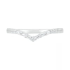 Thumbnail Image 2 of 0.145 CT. T.W. Baguette and Round Diamond Chevron Anniversary Band in 10K White Gold