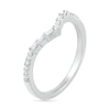 Thumbnail Image 2 of 0.145 CT. T.W. Baguette and Round Diamond Chevron Anniversary Band in 10K White Gold