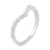 Thumbnail Image 3 of 0.145 CT. T.W. Baguette and Round Diamond Chevron Anniversary Band in 10K White Gold