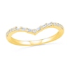 Thumbnail Image 0 of 0.145 CT. T.W. Baguette and Round Diamond Chevron Anniversary Band in 10K Gold