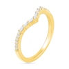Thumbnail Image 1 of 0.145 CT. T.W. Baguette and Round Diamond Chevron Anniversary Band in 10K Gold