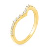 Thumbnail Image 1 of 0.145 CT. T.W. Baguette and Round Diamond Chevron Anniversary Band in 10K Gold