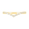 Thumbnail Image 2 of 0.145 CT. T.W. Baguette and Round Diamond Chevron Anniversary Band in 10K Gold
