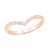 Thumbnail Image 1 of 0.145 CT. T.W. Baguette and Round Diamond Chevron Anniversary Band in 10K Rose Gold