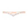 Thumbnail Image 2 of 0.145 CT. T.W. Baguette and Round Diamond Chevron Anniversary Band in 10K Rose Gold
