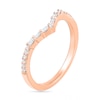 Thumbnail Image 3 of 0.145 CT. T.W. Baguette and Round Diamond Chevron Anniversary Band in 10K Rose Gold
