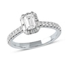 Thumbnail Image 0 of 0.75 CT. T.W. Emerald-Cut Diamond Frame Engagement Ring in 10K White Gold (I/I1)