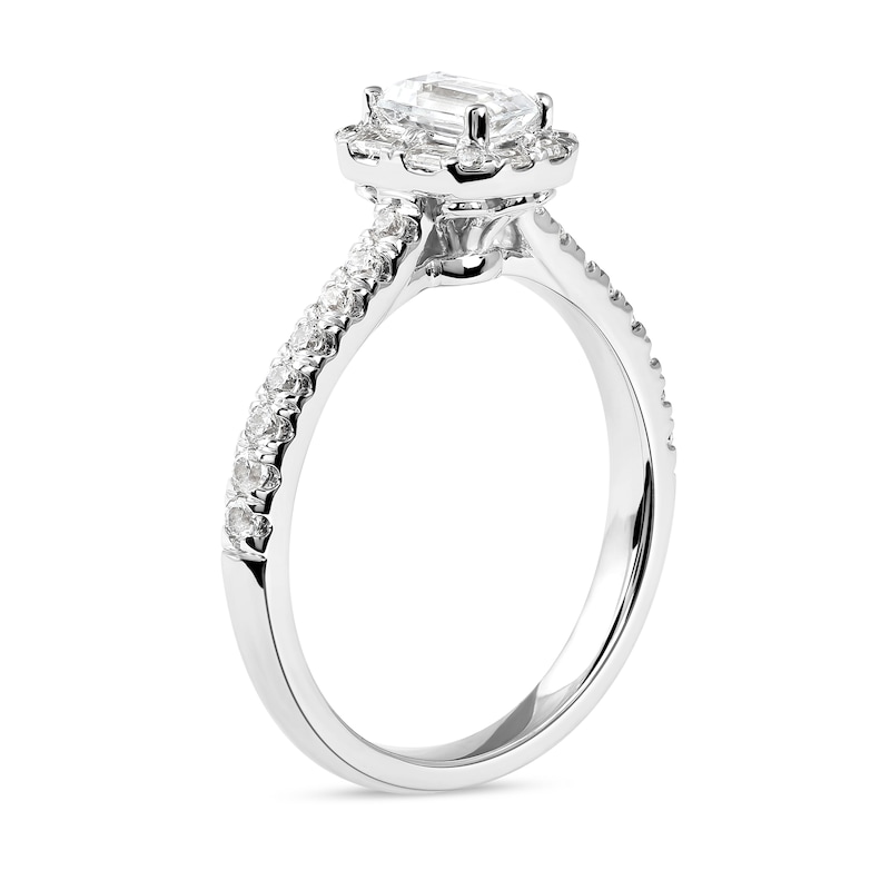 0.75 CT. T.W. Emerald-Cut Diamond Frame Engagement Ring in 10K White Gold (I/I1)