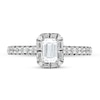 Thumbnail Image 2 of 0.75 CT. T.W. Emerald-Cut Diamond Frame Engagement Ring in 10K White Gold (I/I1)