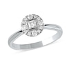 Thumbnail Image 0 of 0.33 CT. T.W. Princess-Cut Diamond Round Frame Engagement Ring in 10K White Gold (I/I3)