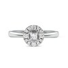Thumbnail Image 2 of 0.33 CT. T.W. Princess-Cut Diamond Round Frame Engagement Ring in 10K White Gold (I/I3)