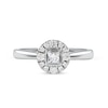 Thumbnail Image 2 of 0.33 CT. T.W. Princess-Cut Diamond Round Frame Engagement Ring in 10K White Gold (I/I3)