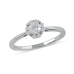 0.50 CT. T.W. Diamond Frame Engagement Ring in 10K White Gold (J/I3)