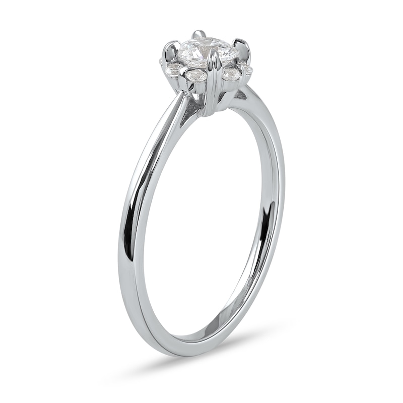 Main Image 2 of 0.50 CT. T.W. Diamond Frame Engagement Ring in 10K White Gold (J/I3)