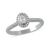 Thumbnail Image 0 of 0.33 CT. T.W. Oval Diamond Frame Engagement Ring in 10K White Gold (I/I1)