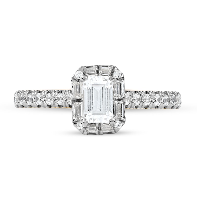 0.75 CT. T.W. Emerald-Cut Diamond Frame Engagement Ring in 10K Gold (I/I1)