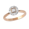 Thumbnail Image 0 of 0.33 CT. T.W. Princess-Cut Diamond Round Frame Engagement Ring in 10K Rose Gold (I/I3)