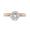 Thumbnail Image 2 of 0.33 CT. T.W. Princess-Cut Diamond Round Frame Engagement Ring in 10K Rose Gold (I/I3)