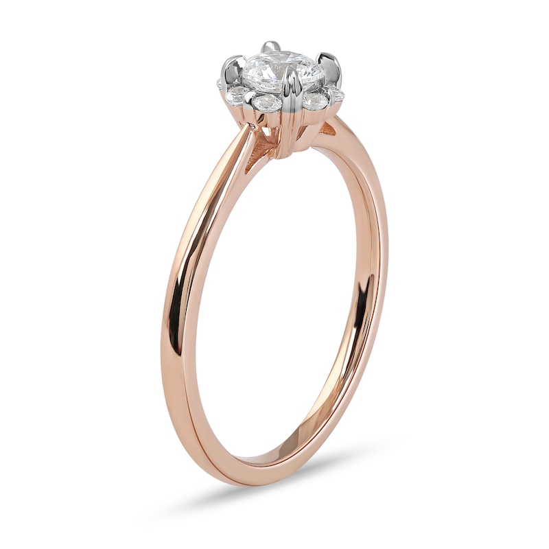 Main Image 2 of 0.50 CT. T.W. Diamond Frame Engagement Ring in 10K Rose Gold (J/I3)