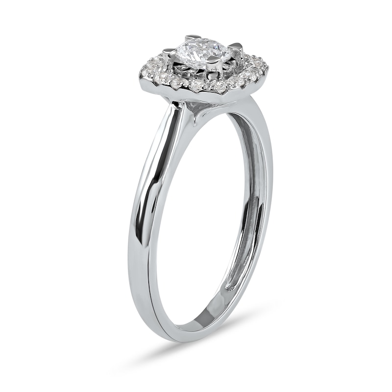 0.50 CT. T.W. Diamond Cushion Frame Engagement Ring in 10K White Gold (J/I3)