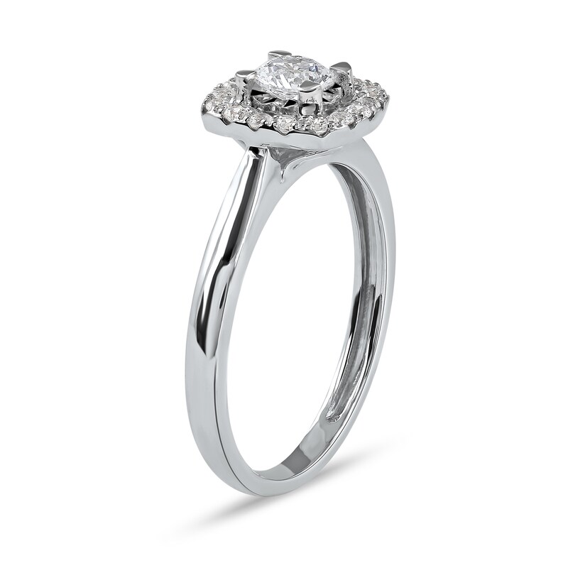 0.50 CT. T.W. Diamond Cushion Frame Engagement Ring in 10K White Gold (J/I3)
