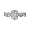 Thumbnail Image 2 of 0.75 CT. T.W. Emerald-Cut Diamond Frame Twist Shank Engagement Ring in 10K White Gold (I/I1)