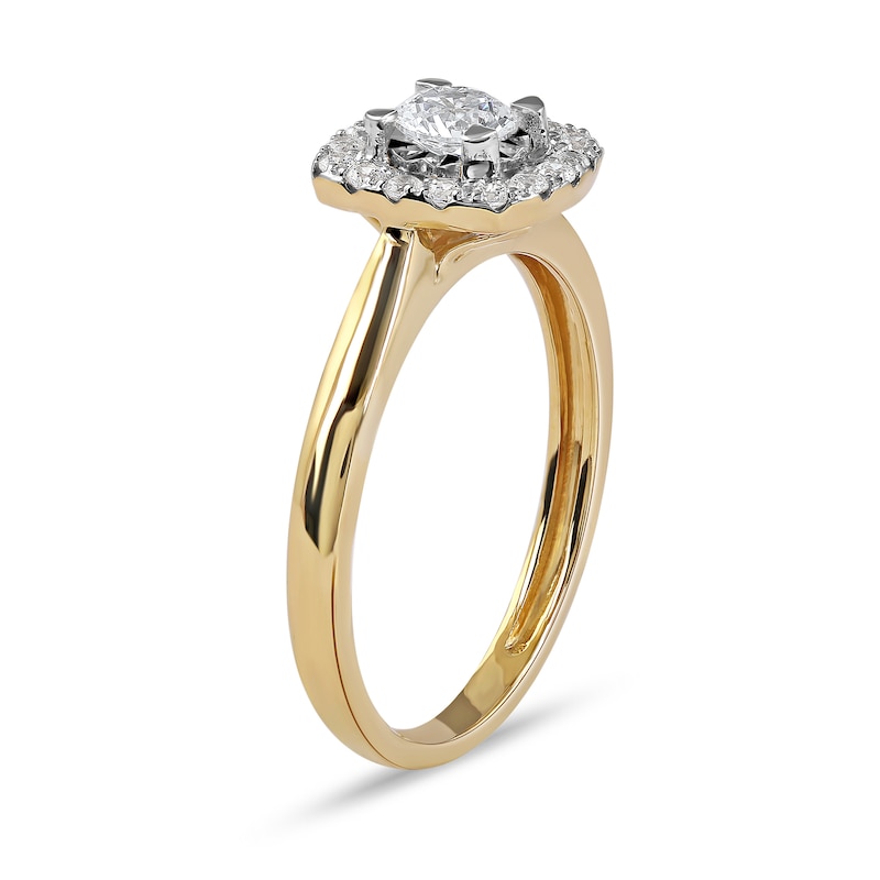 0.50 CT. T.W. Diamond Cushion Frame Engagement Ring in 10K Gold (J/I3)
