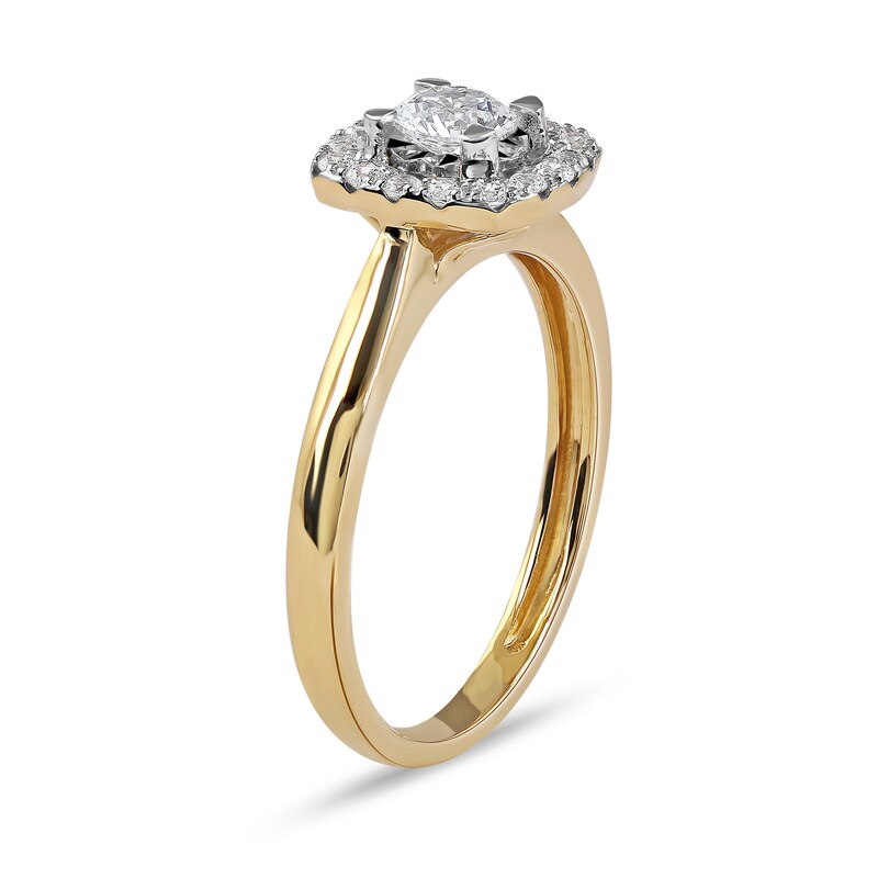 0.50 CT. T.W. Diamond Cushion Frame Engagement Ring in 10K Gold (J/I3)