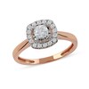 Thumbnail Image 0 of 0.50 CT. T.W. Diamond Cushion Frame Engagement Ring in 10K Rose Gold (J/I3)