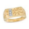 Thumbnail Image 0 of Men's Diamond Accent Rectangle-Top Nugget Ring in 10K Gold