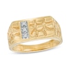 Thumbnail Image 1 of Men's Diamond Accent Rectangle-Top Nugget Ring in 10K Gold