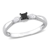 Thumbnail Image 0 of 0.25 CT. T.W. Black Enhanced and White Diamond Promise Ring in 10K White Gold