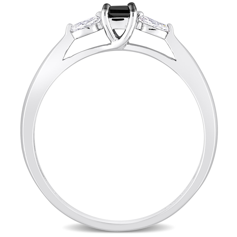 0.25 CT. T.W. Black Enhanced and White Diamond Promise Ring in 10K White Gold