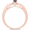 0.24 CT. T.W. Black Enhanced and White Diamond Promise Ring in 10K Rose Gold