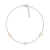 Thumbnail Image 2 of 0.04 CT. T.W. Diamond Teardrop Station Anklet in Sterling Silver and 10K Rose Gold – 10"