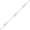 Thumbnail Image 1 of Diamond Accent Infinity Trio Anklet in Sterling Silver and 10K Rose Gold – 10"