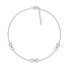 Thumbnail Image 2 of Diamond Accent Infinity Trio Anklet in Sterling Silver and 10K Rose Gold – 10"