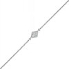 Thumbnail Image 1 of 0.04 CT. T.W. Diamond Kite Frame Anklet in Sterling Silver – 10&quot;