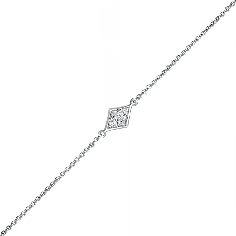 0.04 CT. T.W. Diamond Kite Frame Anklet in Sterling Silver – 10"