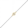 Thumbnail Image 1 of 0.04 CT. T.W. Diamond Kite Frame Anklet in Sterling Silver and 14K Gold Plate – 10&quot;
