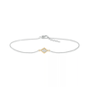 Thumbnail Image 2 of 0.04 CT. T.W. Diamond Kite Frame Anklet in Sterling Silver and 14K Gold Plate – 10&quot;