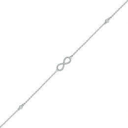 0.085 CT. T.W. Diamond Infinity Anklet in Sterling Silver – 10"
