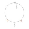 Thumbnail Image 2 of 0.04 CT. T.W. Diamond Infinity Heart Anklet in Sterling Silver and 10K Rose Gold – 10"