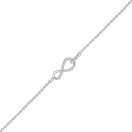 Diamond Accent Infinity Anklet in Sterling Silver – 10&quot;