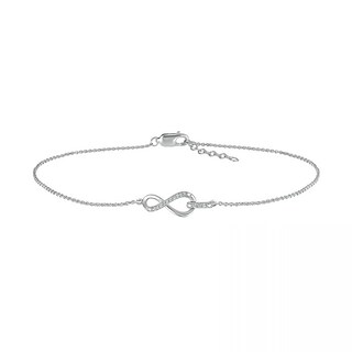 Diamond Accent Infinity Anklet in Sterling Silver – 10"